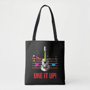 Tote Bag Uke il avec les notes musicales ! Musicien
