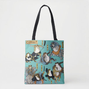 Tote Bag Ukiyo-e print - Frogs comme acteurs japonais Kabuk
