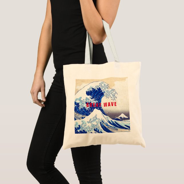 Tote Bag ukiyoe - Hokusai : No.21 Grande vague - (Devant (produit))
