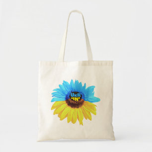 Tote Bag Ukraine aquarelle tournesol bleu jaune drapeau