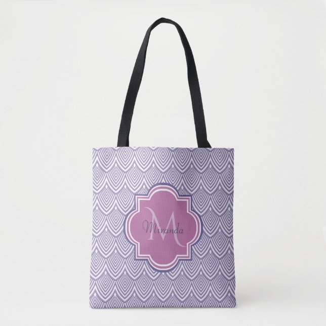 Tote Bag Ultra Violet Arborescence pétoncles Nom du monogra (Devant)