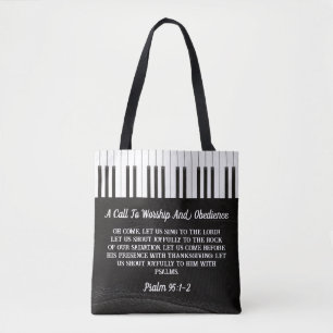 Tote Bag Un Appel Au Culte - Image De La Clé De Piano Noir