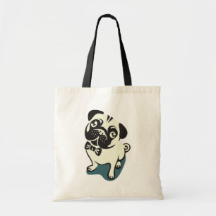 Tote Bag Un Carlin gentil avec un Cute Bowtie.