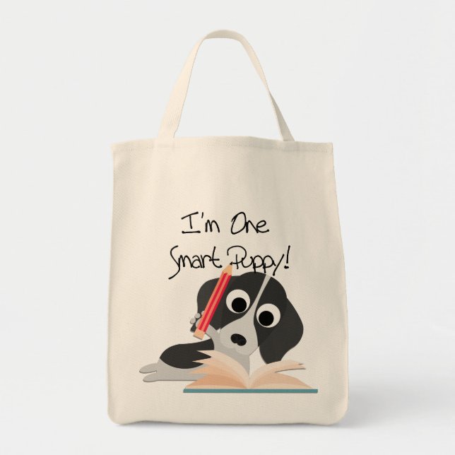 Tote Bag Un Chiot intelligent (Devant)