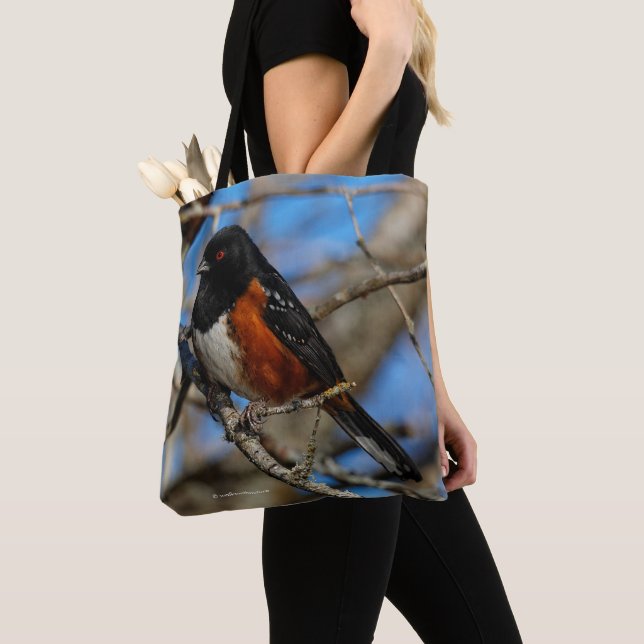 Tote Bag Un cou tacheté dans un arbre (De près)