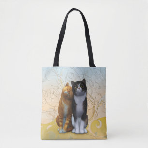 Tote Bag Un couple de chats : l'amour est dans l'air ? tass