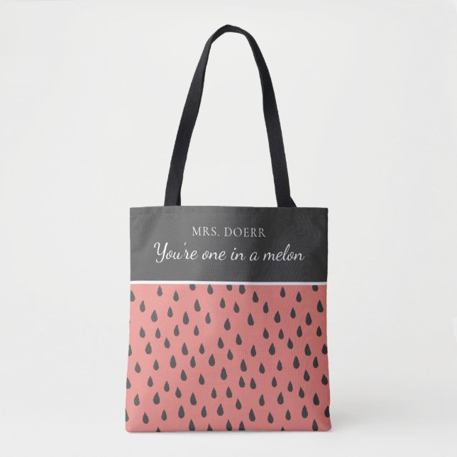 Tote Bag Un Dans Un Melon Enseignant Fourre-tout (Devant)