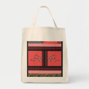 Tote Bag un design de papier peint rouge et noir