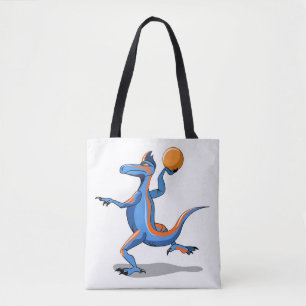 Tote Bag Un Dessin Iguanodon Jouant Au Basket-Ball.