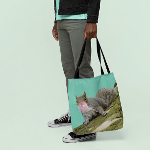 Tote Bag Un écureuil souffle une bulle photo d'un animal