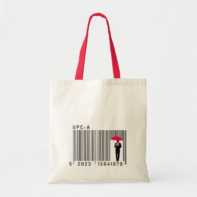 Tote Bag Un homme élégant tenant un code barre parapluie (Devant)