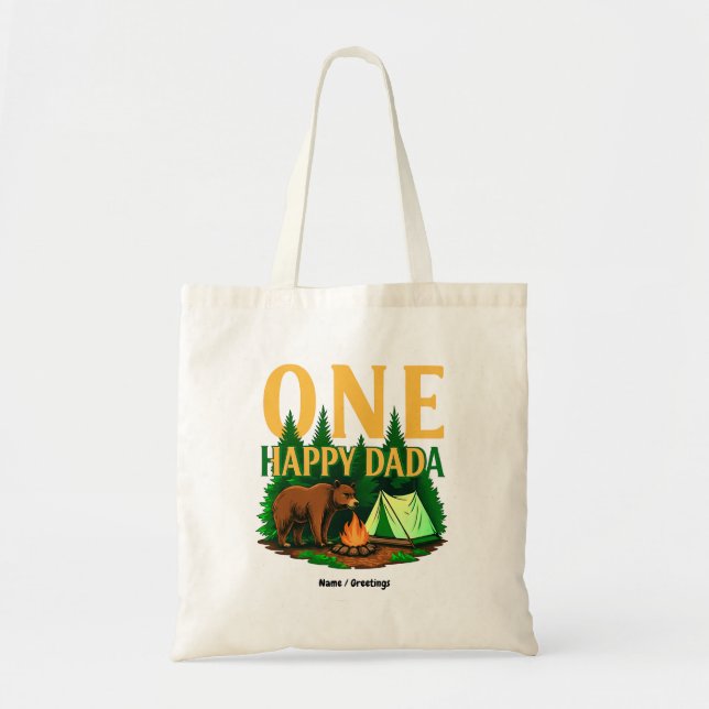 Tote Bag Un Joyeux Dada Premier Anniversaire Ours Camping F (Devant)