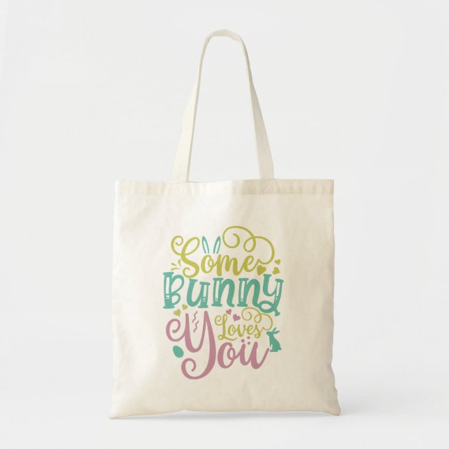 Tote Bag Un Lapin T'Aime Pâques (Devant)