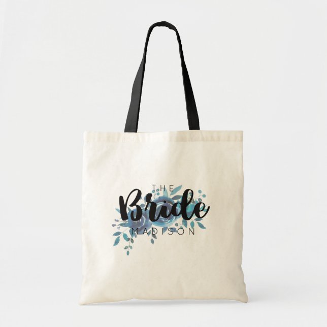 Tote Bag Un Mariage Rose couleur  bleu (Devant)