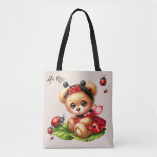 Tote Bag Un mignon ours en peluche habillé comme une coccin