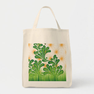 Tote Bag Un motif artistique vert et or représentant un arb