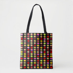 Tote Bag un motif de lèvres colorées . bouches colorées