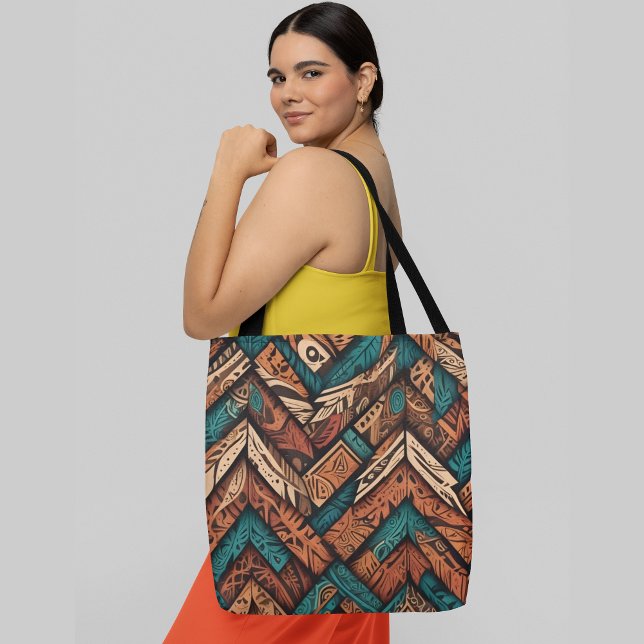 Tote Bag un motif dynamique et complexe qui se recoupe géom (Créateur téléchargé)