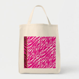 Tote Bag Un motif floral complexe en rose et blanc, art