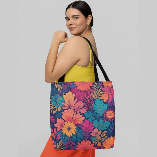 Tote Bag Un motif floral vibrant et coloré (Créateur téléchargé)