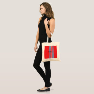 Tote Bag Un motif rouge et bleu coloré entouré d'un blu