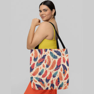 Tote Bag Un motif sans faille de plumes colorées