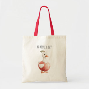 Tote Bag Un ours à une pomme par jour oie