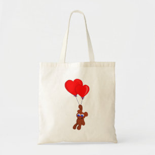 Tote Bag Un Ours En Teddy Tenant Des Ballons En Forme De Co