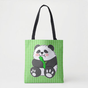 Tote Bag Un Panda Bébé Mignonne Mangeant Stalk Bambou