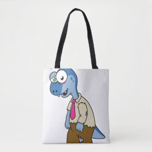 Tote Bag Un Parasaurolophus Caricaturé En Zombie.