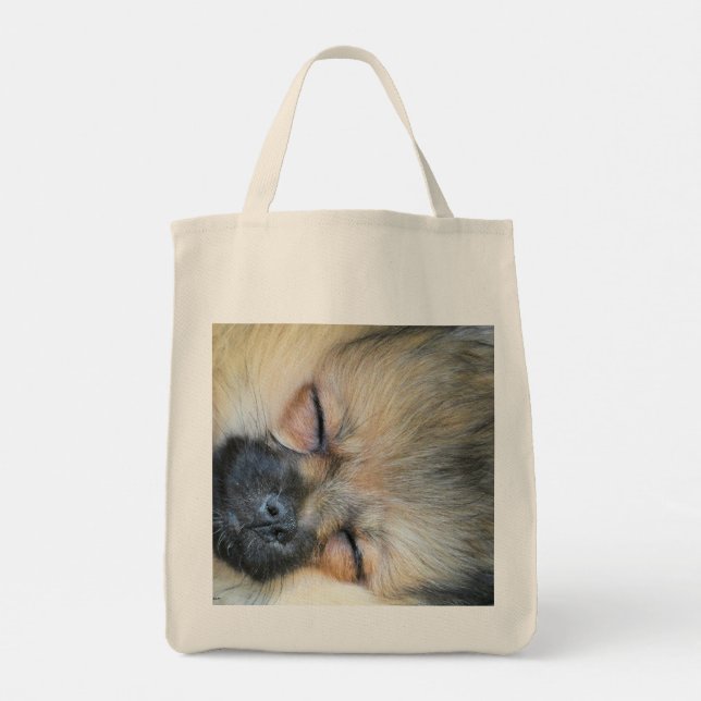 Tote Bag Un Poméranien endormi (Dos)