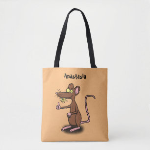 Tote Bag Un rat brun mignon pouce vers le haut dessin animé