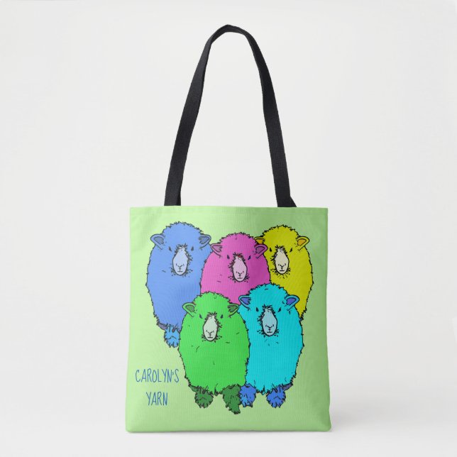 Tote Bag Un troupeau de moutons mignons, moelleux et amusan (Devant)