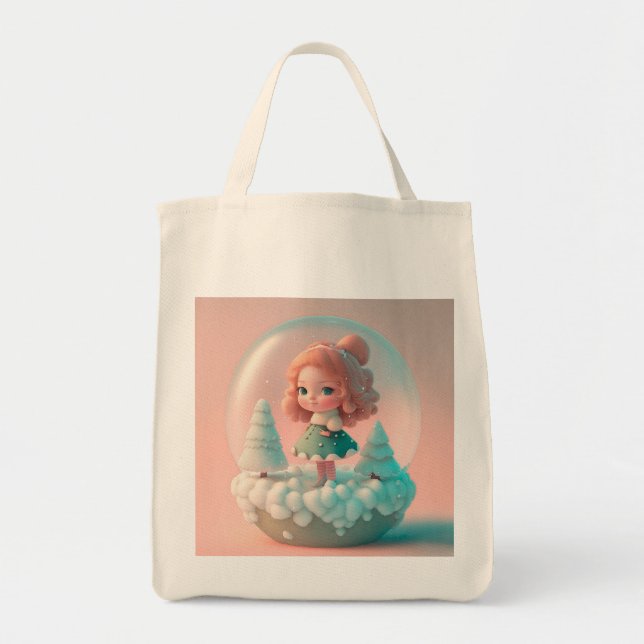 Tote Bag Une drôle de petite poupée sur un nuage (Devant)