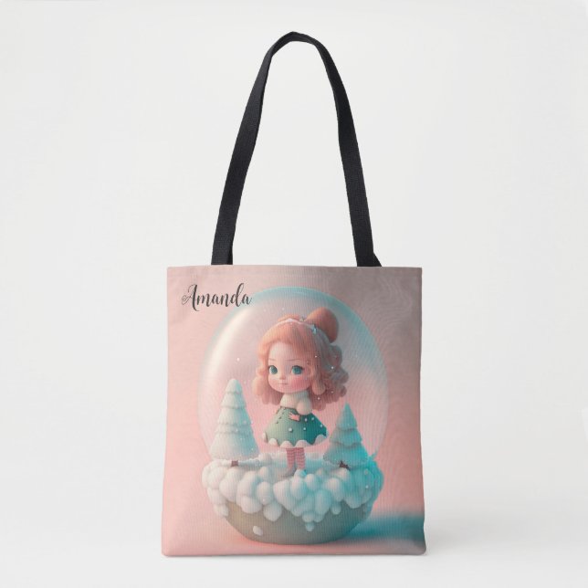 Tote Bag Une drôle de petite poupée sur un nuage (Devant)