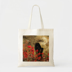 Tote Bag Une Femme Dans Le Champ De Pavot - Art De Peinture