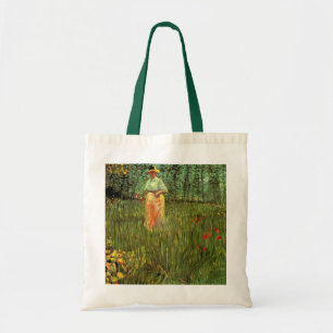 Tote Bag Une femme marchant dans un jardin par Vincent van
