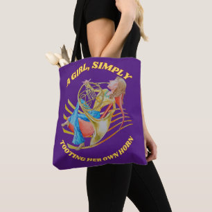 TOTE BAG UNE FILLE, TOUT SIMPLEMENT TOOTING SA PROPRE CORNE