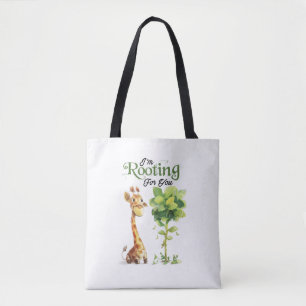 Tote Bag Une Jolie Petite Girafe Avec L'Arbre, Racontant Po