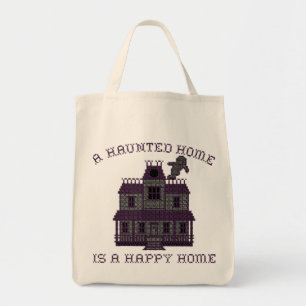 Tote Bag Une maison hantée est une maison heureuse Croix de