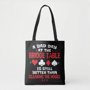 Tote Bag Une mauvaise journée à la table de pont jeu de car
