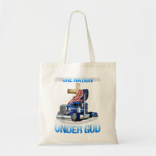 Tote Bag Une nation sous Dieu Jésus Croix USA Drapeau Camio
