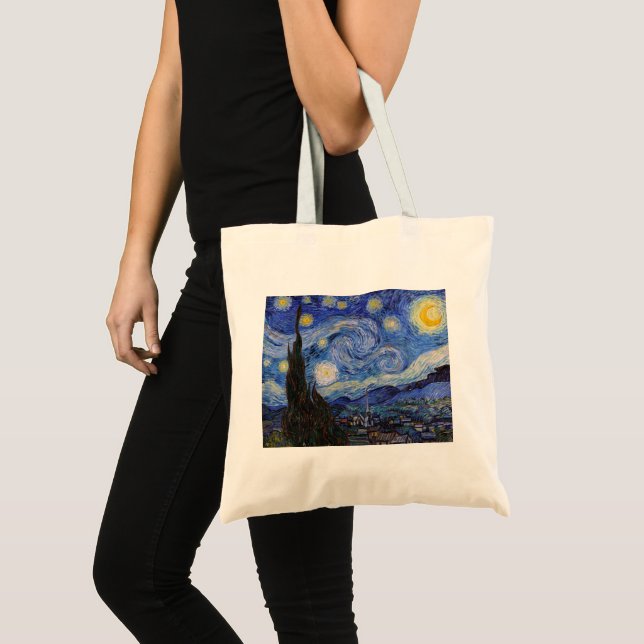 Tote Bag Une nuit étoilée : Saint Remy par Vincent Van Gogh (Devant (produit))