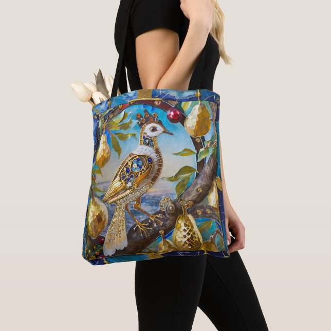 Tote Bag Une perdrix dans un arbre à poires (De près)