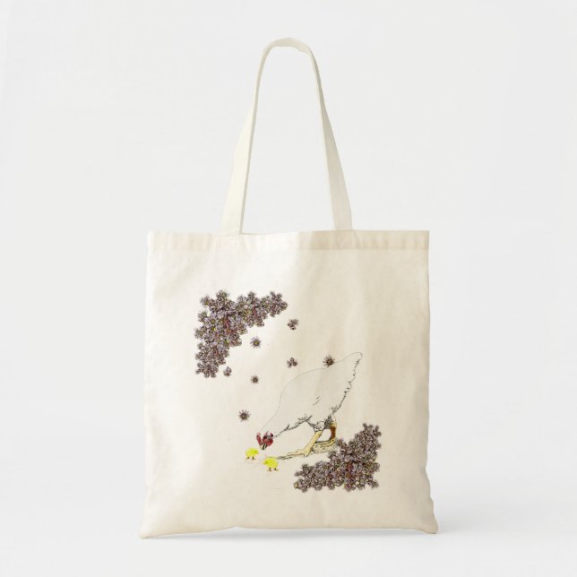 Tote Bag Une poule et des poussins (Devant)