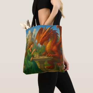 Tote Bag Une princesse jouant aux échecs avec un art imagin