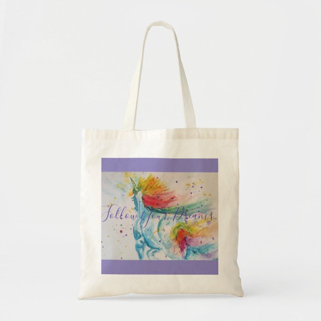 Tote Bag Unicorn aquarelle peinture Rainbow Girls Cadeaux (Devant)