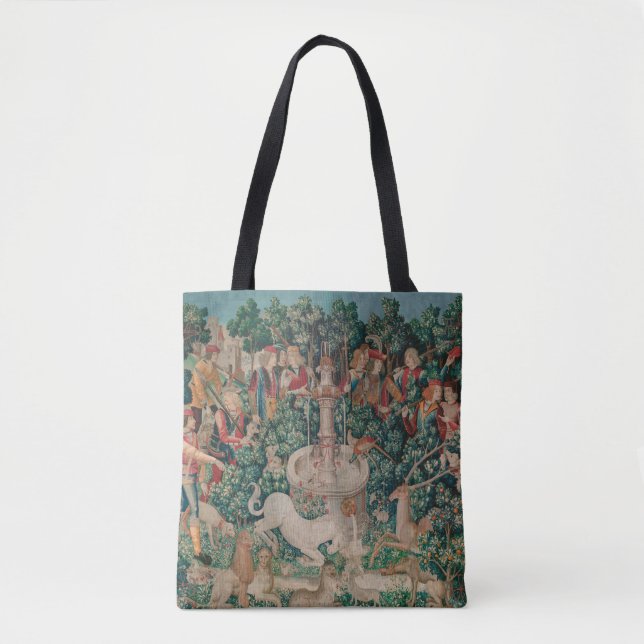 Tote Bag Unicorn Hunt Medieval Art - Unicorn (Devant)