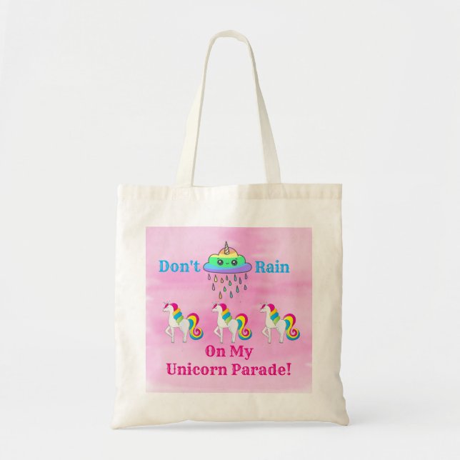Tote Bag Unicorn Nuage Cartoon mignon Fun Girl Rose (Devant)