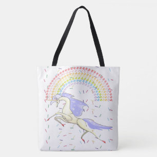 Tote Bag Unicorn Rainbow Colourful 